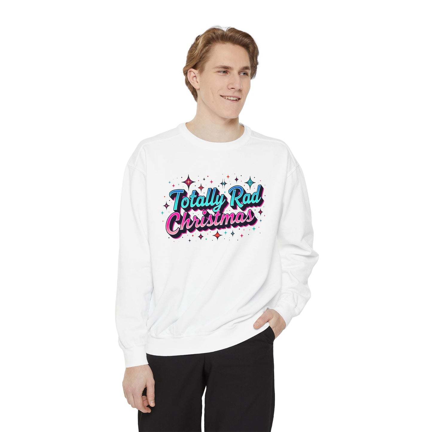 Totally Rad 90’s retro Christmas Sweatshirt — Retro 80s Holiday Crewneck