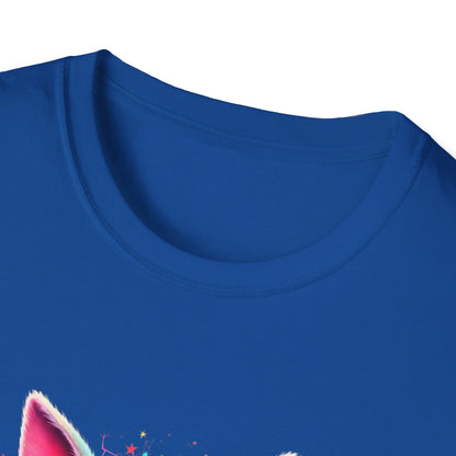 Easter Bunny Sunglasses T-Shirt — Colorful Neon Bunny with Easter Eggs