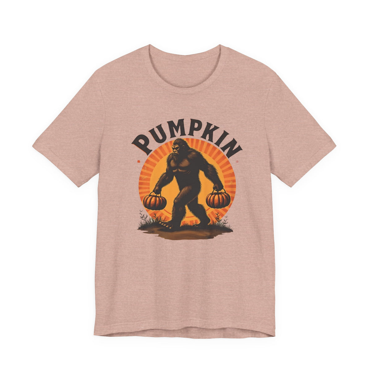Pumpkin Bigfoot T-Shirt – Unisex Harvest Tee for Fall, Halloween, Autumn Celebrations, Gift for Nature Lovers, Casual Wear