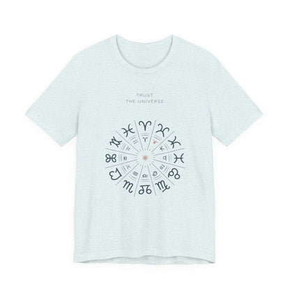 Zodiac Wheel T‑Shirt — Trust the Universe Astrology Tee