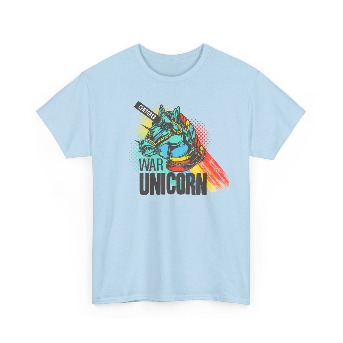 War Unicorn T-Shirt — Retro Neon Unicorn Graphic Tee