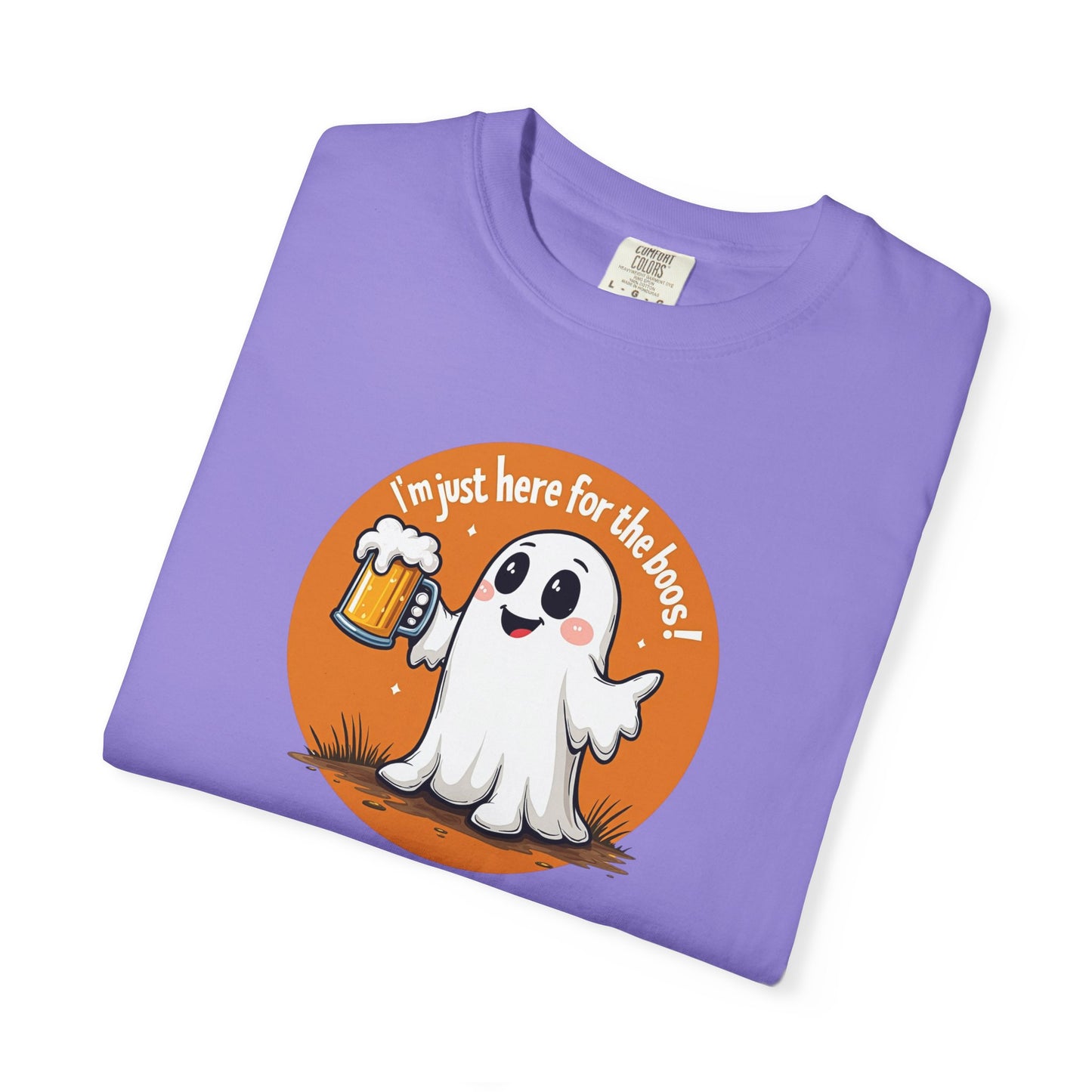 Halloween Ghost Beer T-Shirt — "I’m Just Here for the Boos" Cute Spooky Tee