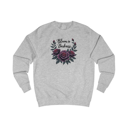 Bloom in Darkness Sweatshirt — Gothic Floral Rose Crewneck