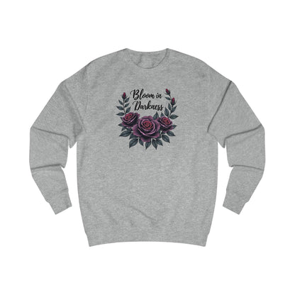 Bloom in Darkness Sweatshirt — Gothic Floral Rose Crewneck