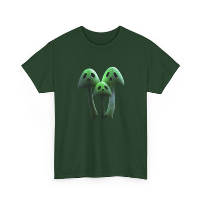 Glowing Ghost Mushroom Tee - Unisex Heavy Cotton T-Shirt, Funny Shirt, Unique Gift, Outdoor Adventure Wear, Halloween Shirt
