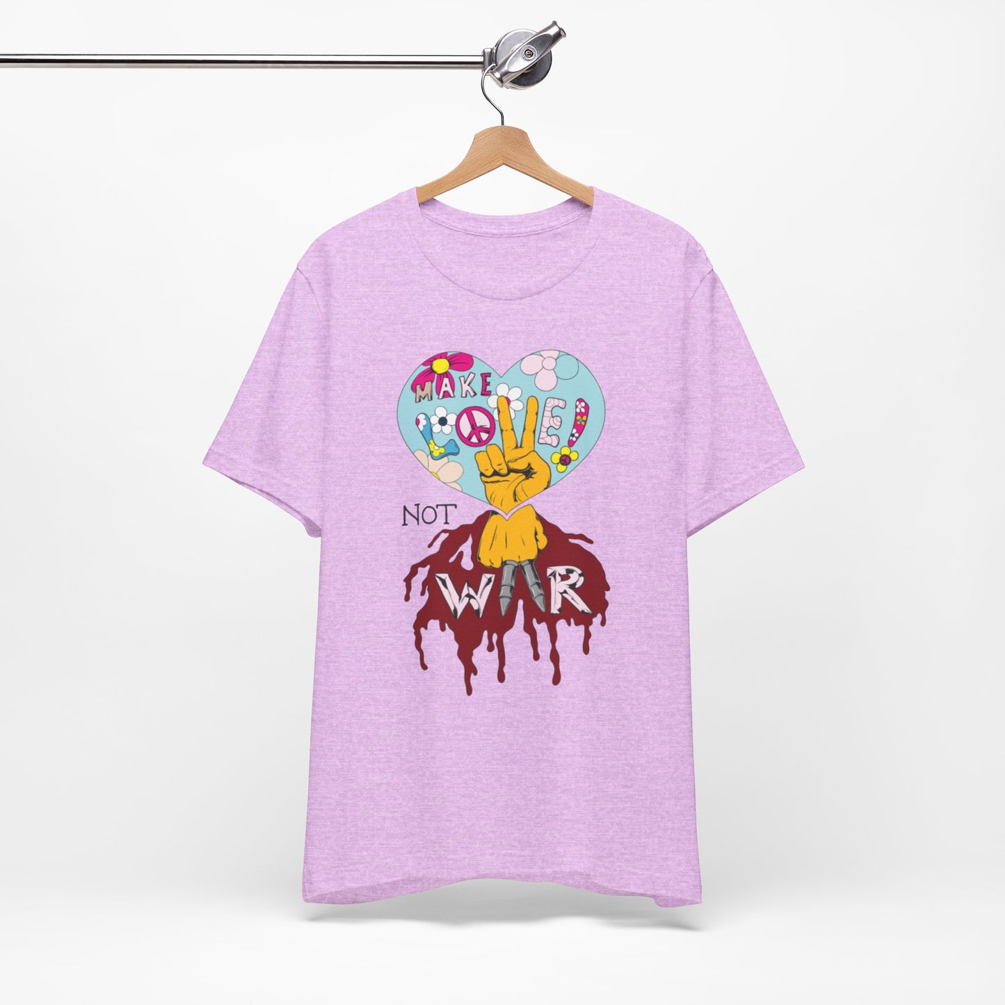 Make Love Not War, unisex Jersey Short Sleeve Tee