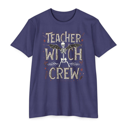 Teacher Witch Crew T-Shirt — Halloween Skeleton Teacher Tee