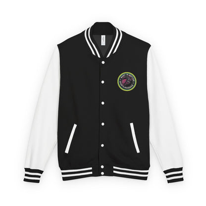 Sports Massage, Letterman Jacket — 'Body in Motion Sports Massage' Neon Logo