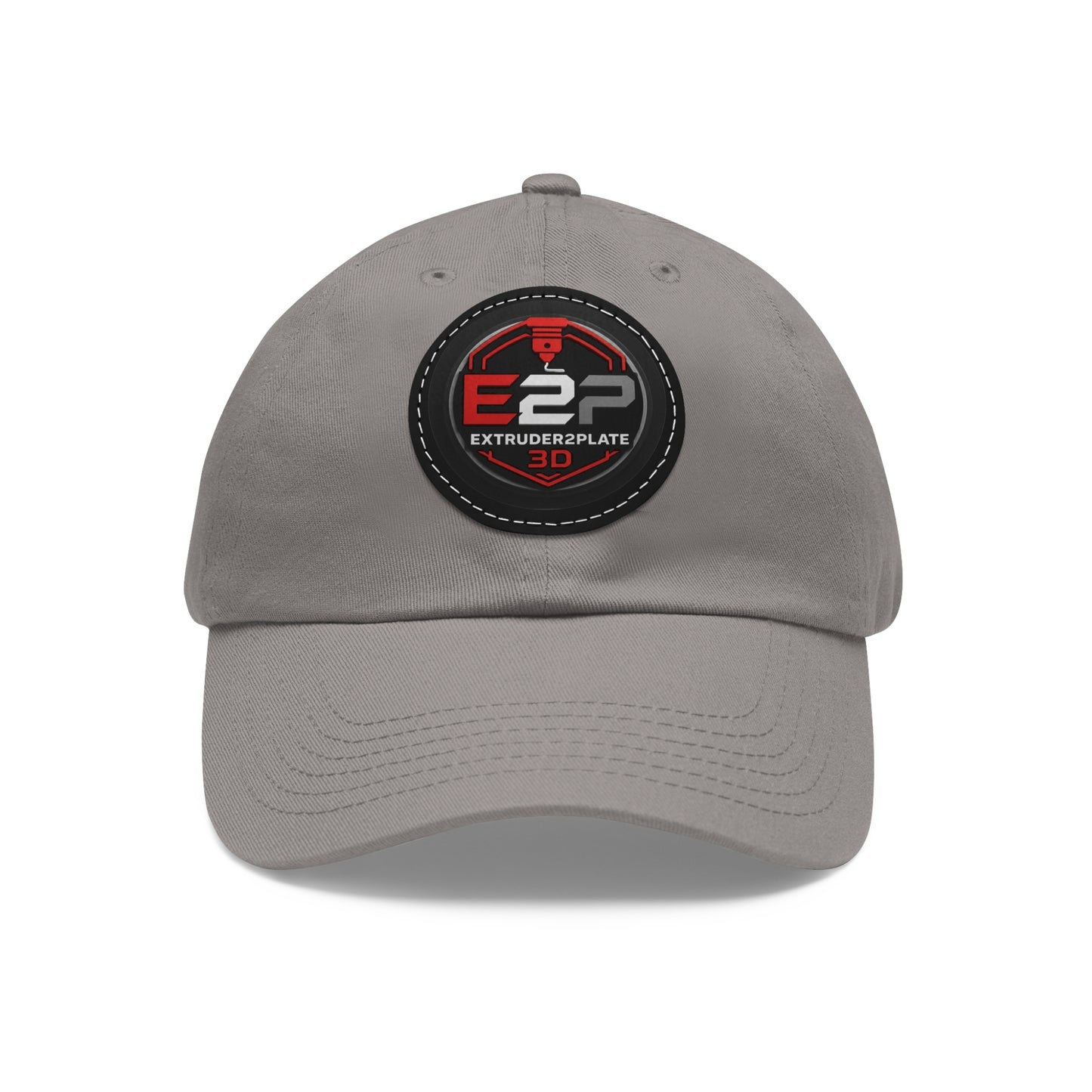 Extruder2Plate, Dad Hat with Leather Patch (Round)