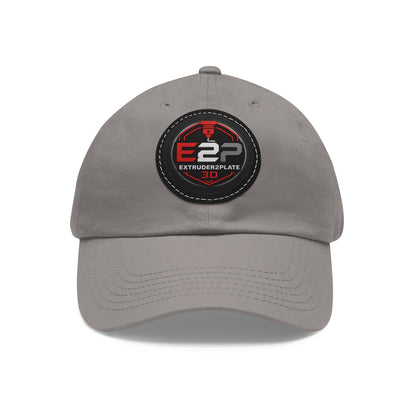 Extruder2Plate, Dad Hat with Leather Patch (Round)