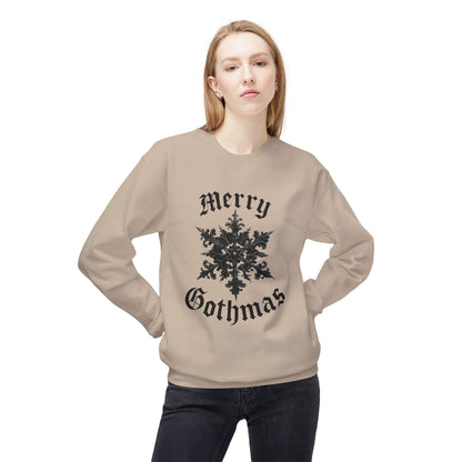 Gothic 'Merry Gothmas' Snowflake Crewneck Sweatshirt