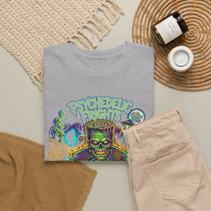 Psychedelic Monsters Halloween Tee — Spooky Pumpkin and Sasquatch Horror Graphic T-Shirt