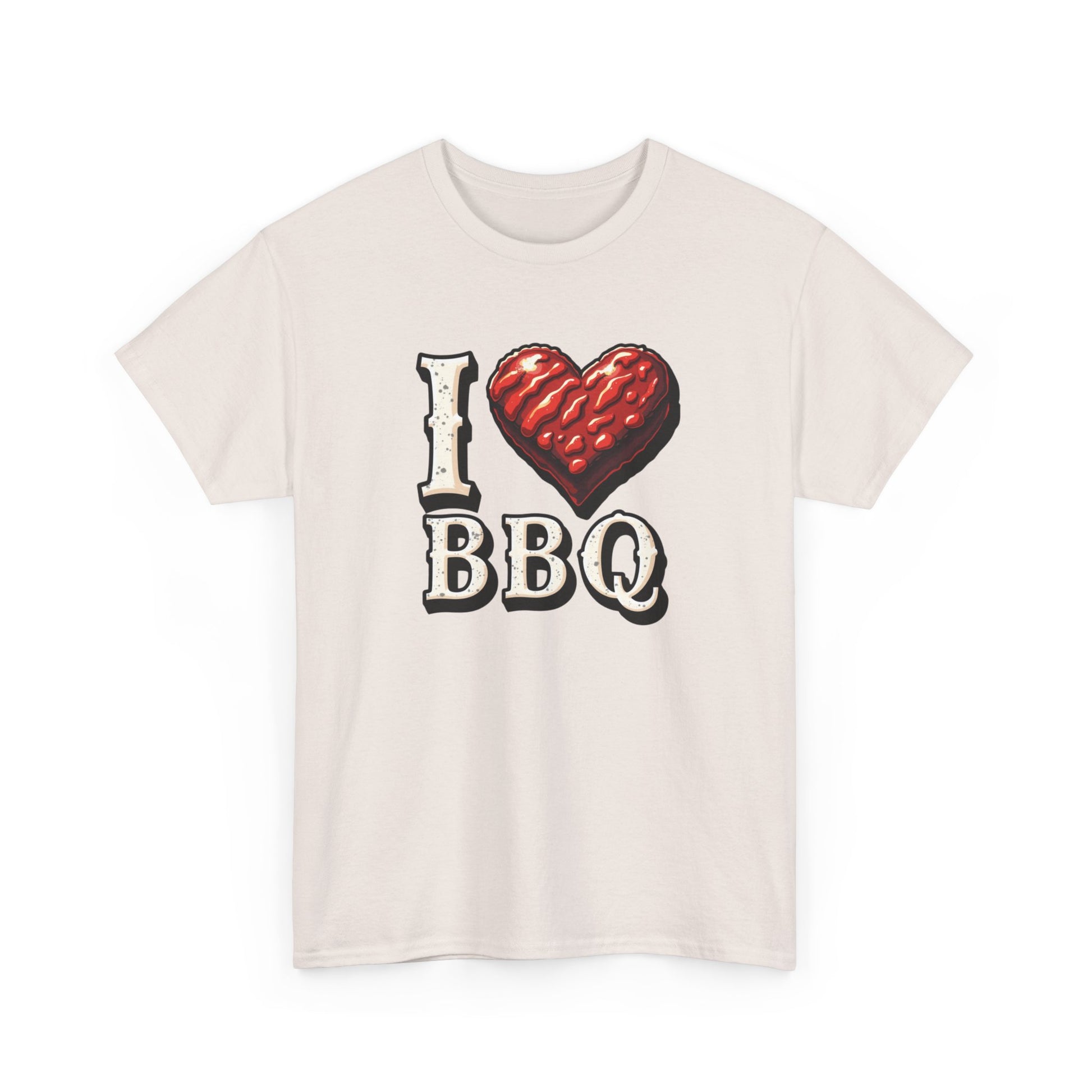I Love BBQ Unisex Heavy Cotton Tee - Perfect for BBQ Lovers, Summer Cookouts, Grilling Events, Foodie Gift, Casual Wear - Psychonaut Swag