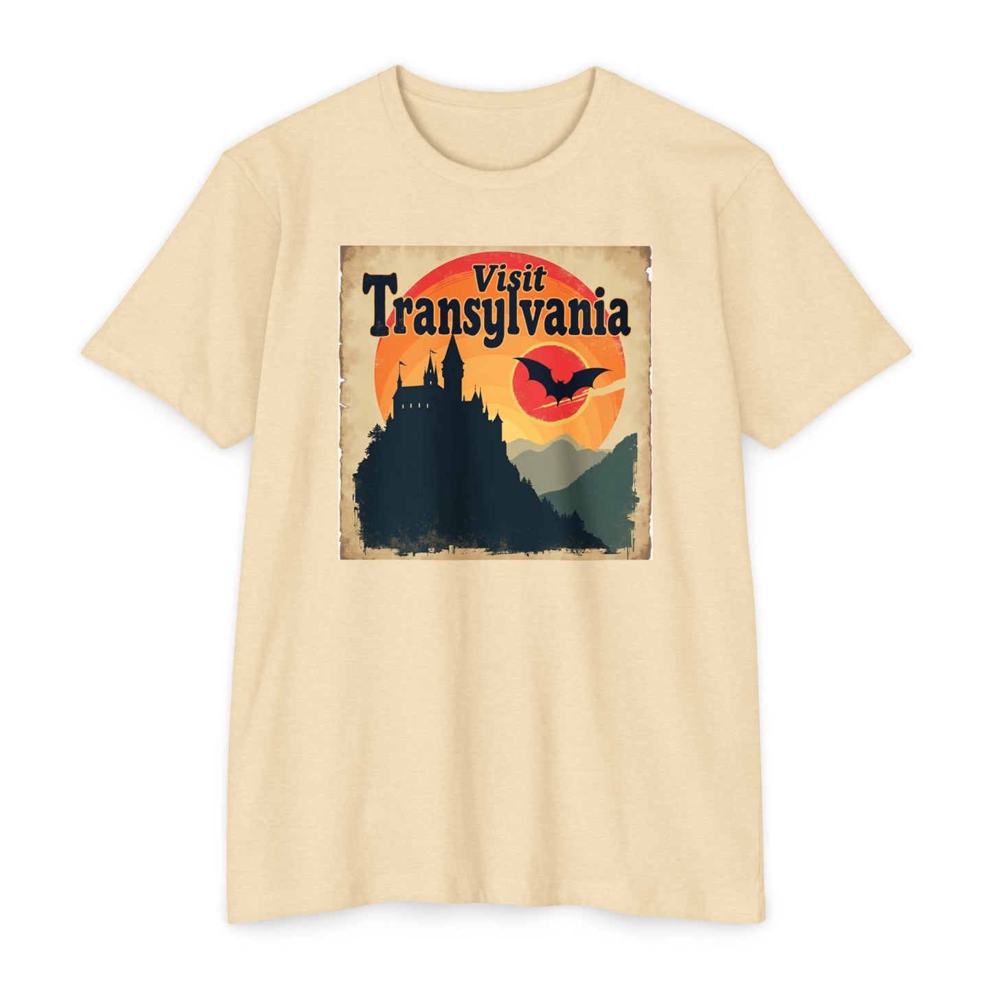 Visit Transylvania T-Shirt — Vintage Vampire Castle Halloween Tee