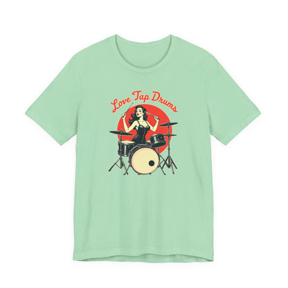 Love Tap Drums, Drummer Tee - Perfect for Music Lovers, Band Merch, Gifts for Musicians, Concerts, Casual Wear, Love Tap Drums - Psychonaut Swag
