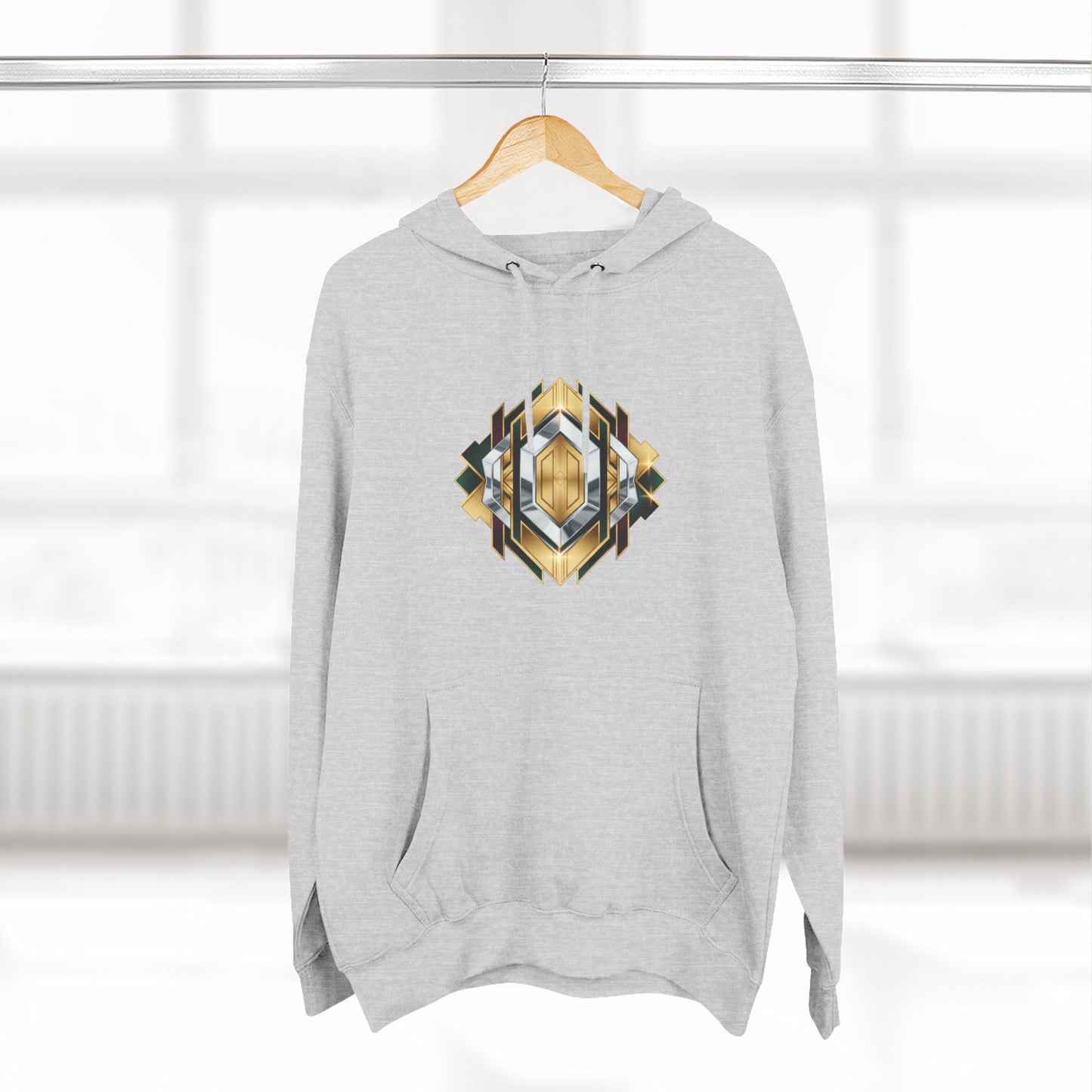 Geometric Gold Crest Hoodie
