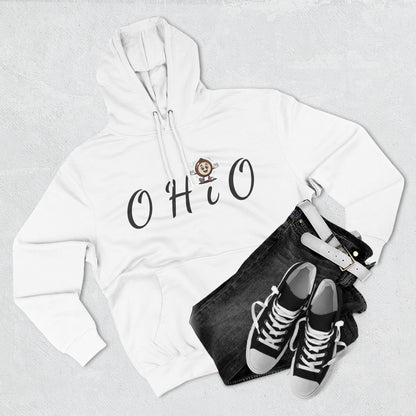 Ohio Script Hoodie with Cute Buckeye Mascot