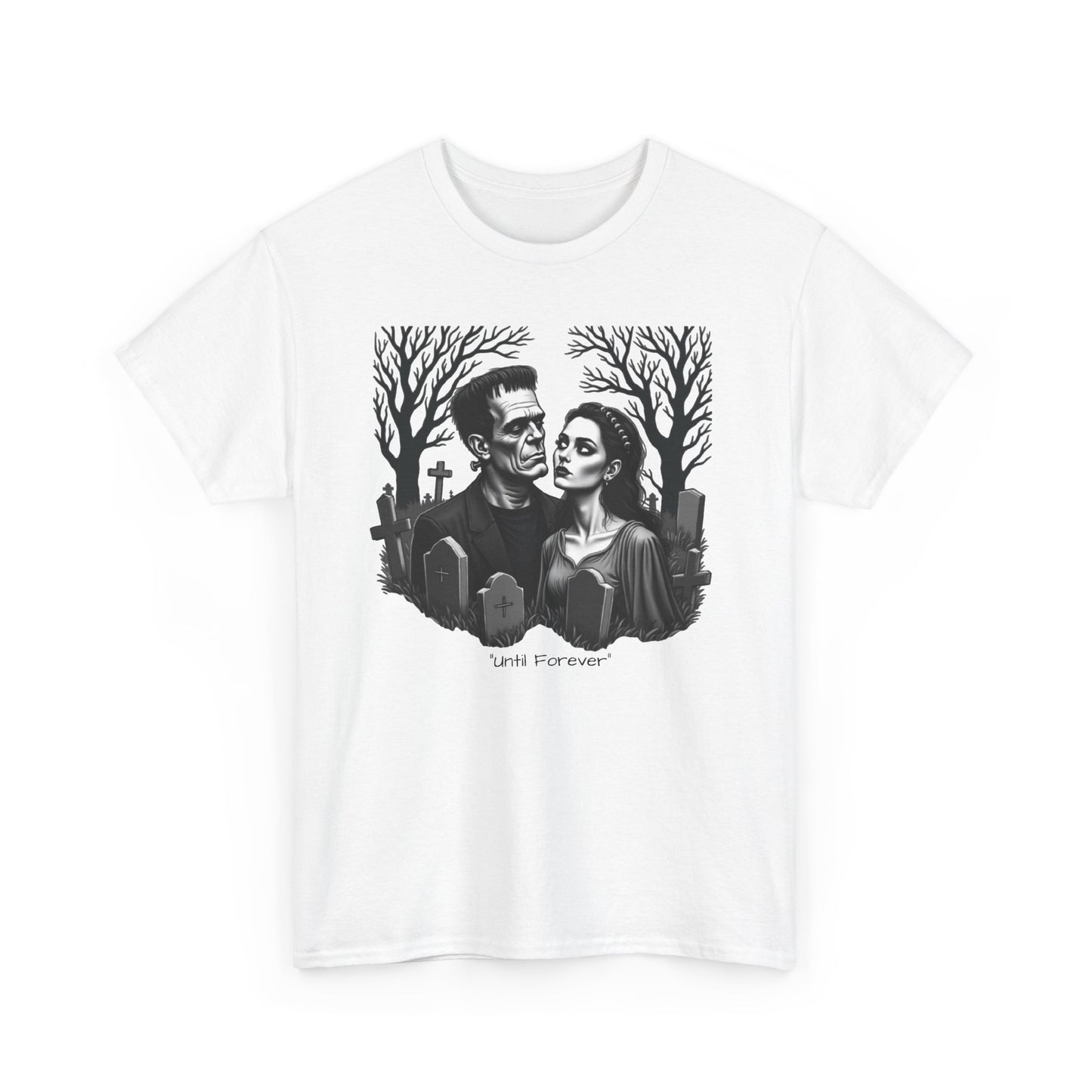 Gothic 'Until Forever' Couple Tee — Anniversary Season Graphic T-Shirt