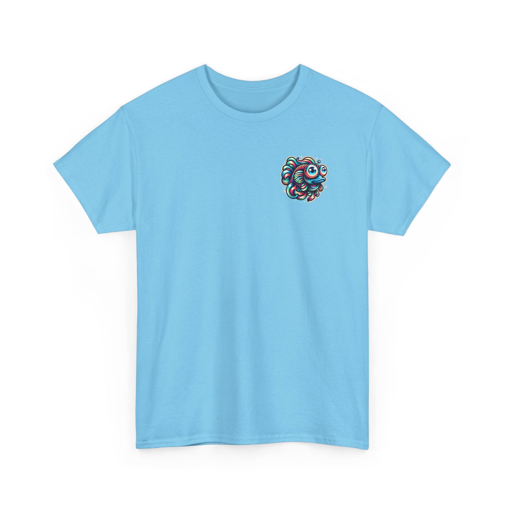 Psychedelic Fish Graphic Unisex Heavy Cotton Tee - Fun & Vibrant Apparel - Psychonaut Swag