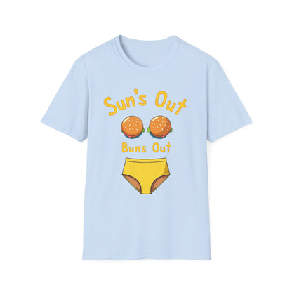 Sun's Out Buns Out, Sunny Vibes T-Shirt - Funny Summer Tee for Beach Days, BBQs, Pool Parties, Birthday Gifts, Vacation Wear - Psychonaut Swag