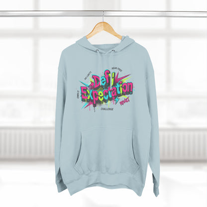 Expectation vs Reality Hoodie — Retro 90s Graffiti 'Defy Expectation' Pullover
