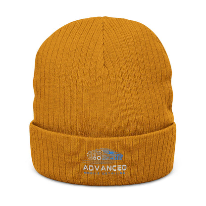 Advanced Mobile Detailing, Embroidered Ribbed Knit Beanie | Cozy Winter Hat, Gift for Him/Her, Stylish Accessories, Outdoor Essentials, Custom Beanie