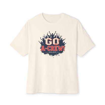 Go A-Crew! Graphic Tee — Team Spirit Oversized Boxy T-Shirt