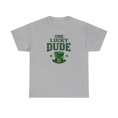 One Lucky Dude T-Shirt — St. Patrick's Day Leprechaun Hat Graphic Tee