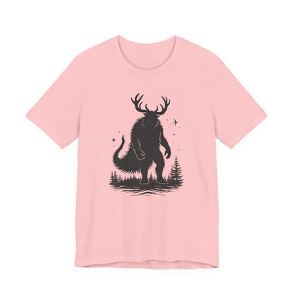 Krampus Squatch T-Shirt — Deer-Antlered Sasquatch Graphic Tee