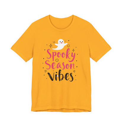 Spooky Season Vibes Tee, Halloween T-Shirt, Unisex Ghost Shirt, Cute Fall Apparel, Casual Halloween Outfit, Halloween Gift