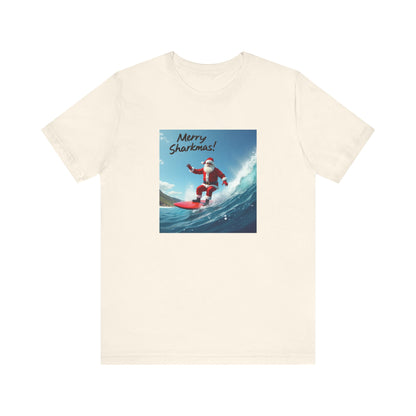 Merry Sharkmas Surfing Santa T-Shirt