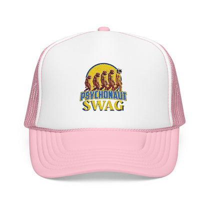 Psychonaut swag small biz, Trucker Hat, Retro Snapback Cap for Festivals, Embroidered Swag for Psychonauts, Perfect Gift for Music Lovers
