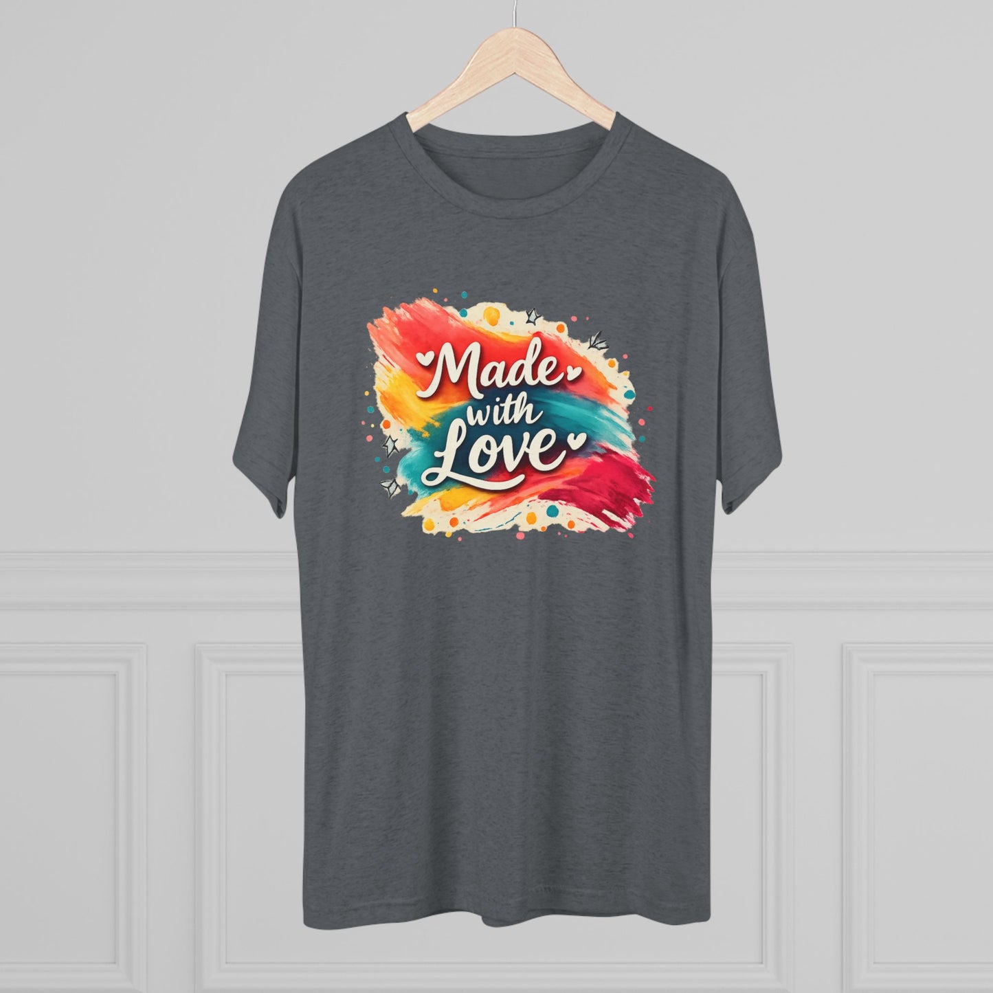 T-Shirt — "Made with Love" Colorful Brushstroke Graphic