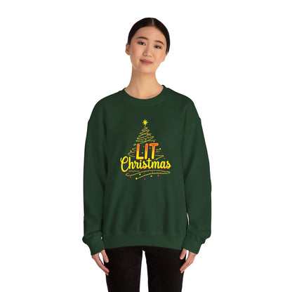 Christmas Sweatshirt - "Lit Christmas" Festive Holiday Crewneck