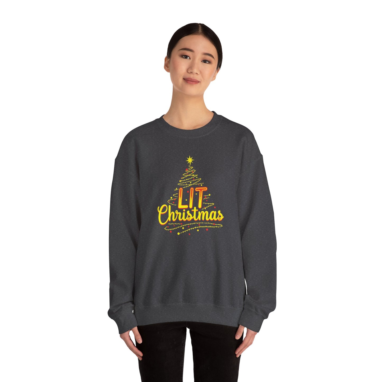 Christmas Sweatshirt - "Lit Christmas" Festive Holiday Crewneck