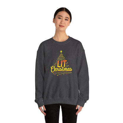 Christmas Sweatshirt - "Lit Christmas" Festive Holiday Crewneck
