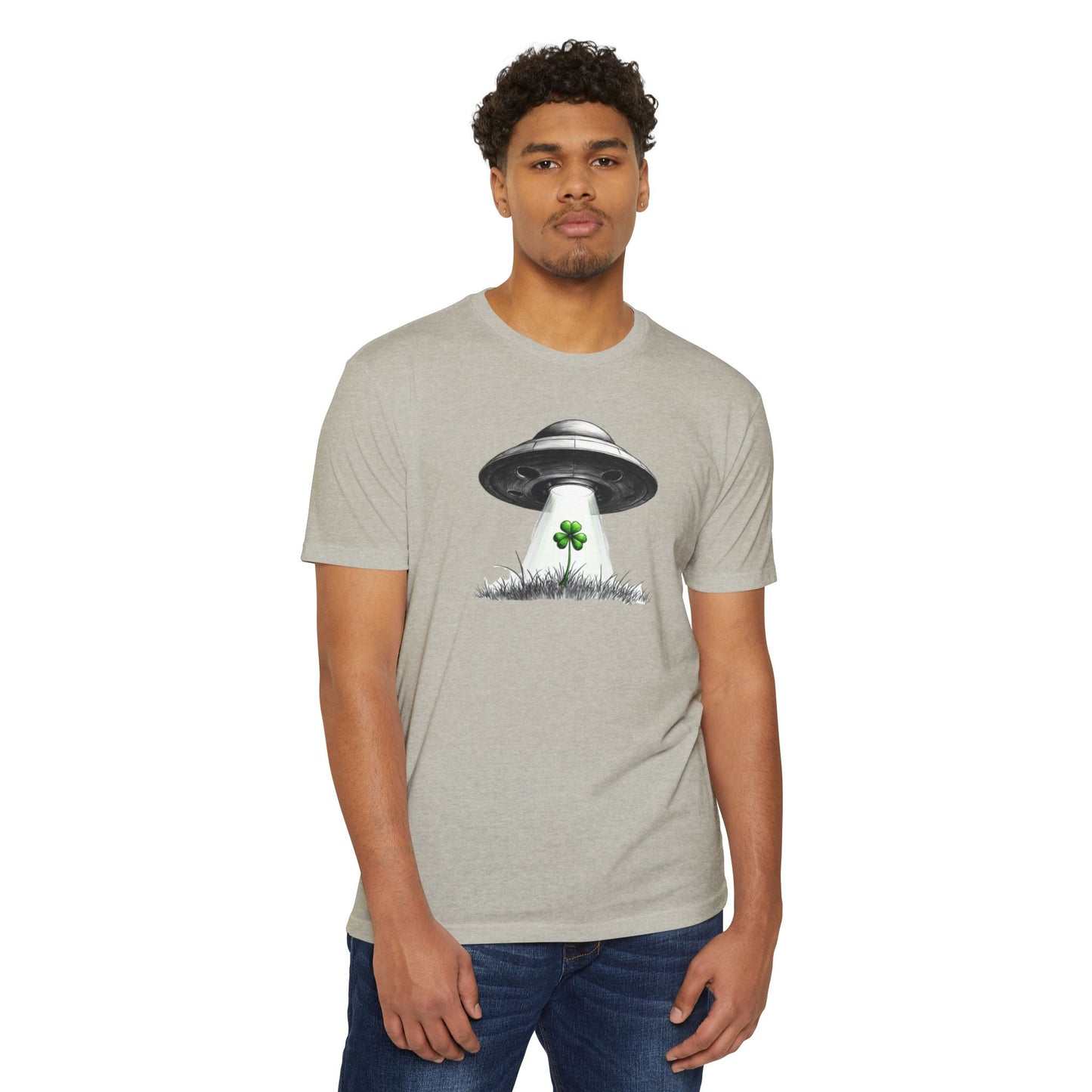 UFO Abduction Shamrock Tee — St. Patrick’s Day Alien Graphic T-Shirt