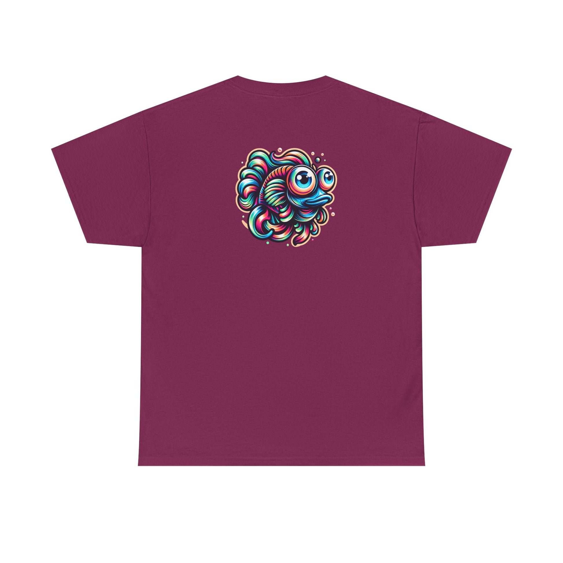 Psychedelic Fish Graphic Unisex Heavy Cotton Tee - Fun & Vibrant Apparel - Psychonaut Swag