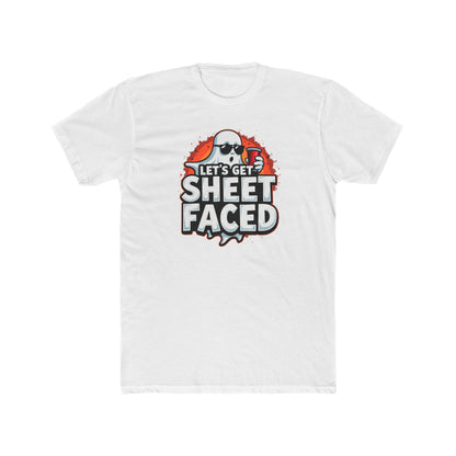 Crew Tee – "Let's Get Sheet Faced" Halloween Ghost Party T‑Shirt