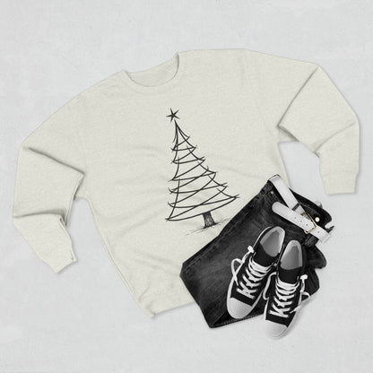 Minimal Sketch Christmas Tree Sweatshirt