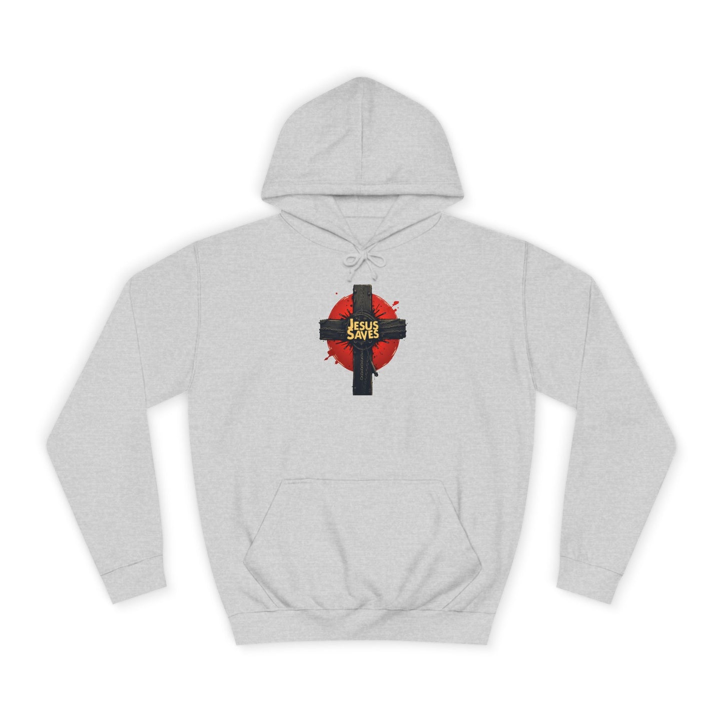 Christian Cross Hoodie – Jesus Saves Heart Graphic
