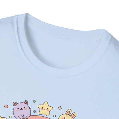 Stay Cute and Bright Rainbow T-Shirt — Kawaii Animal Graphic Tee