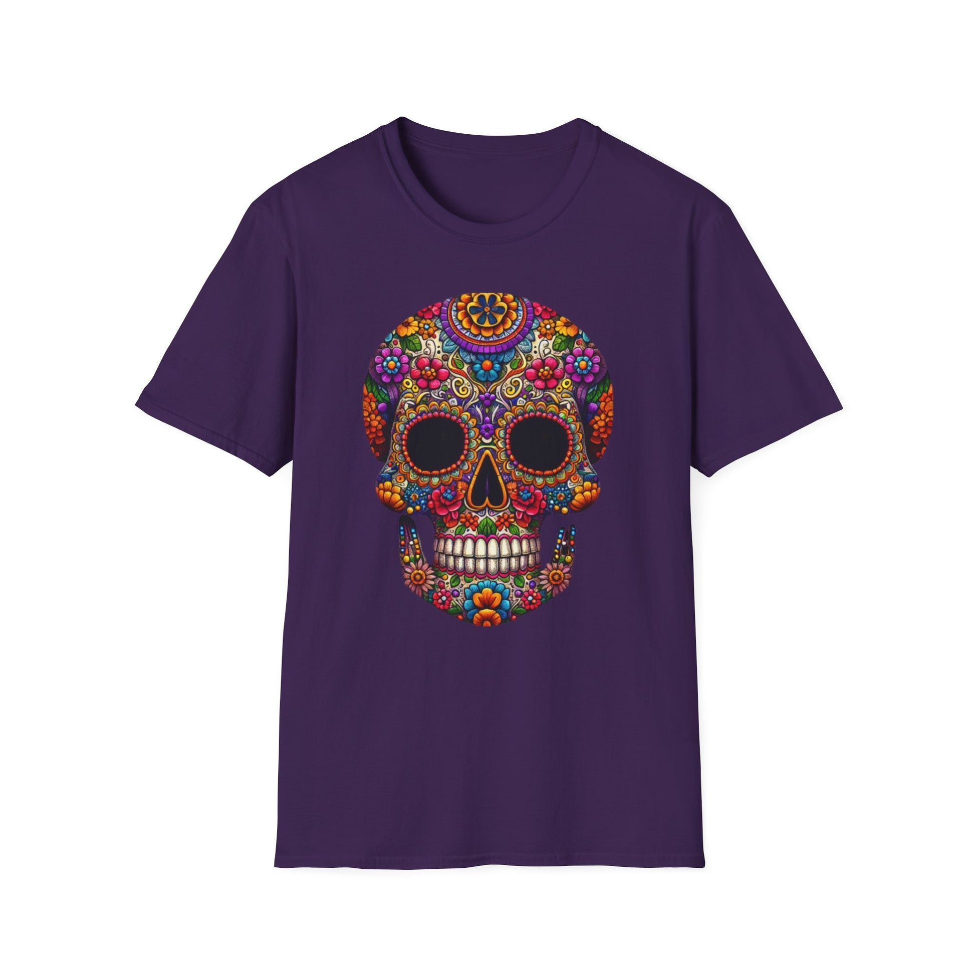 Floral Skull, Unisex Softstyle T-Shirt - Psychonaut Swag