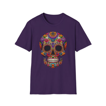 Floral Skull, Unisex Softstyle T-Shirt - Psychonaut Swag