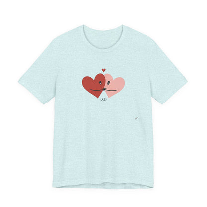 T-Shirt — Cute Kissing Hearts "Us" Valentine Tee