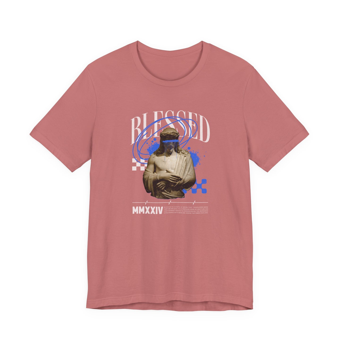 Blessed Statue Graphic Tee — Vintage Aesthetic Rome MMXXIV T-Shirt