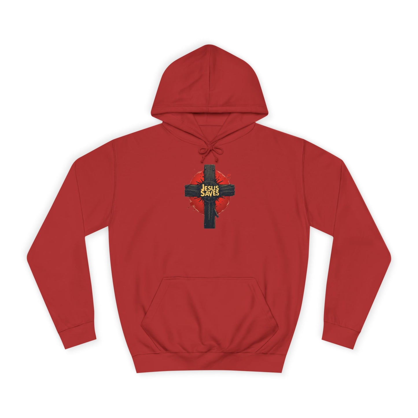 Christian Cross Hoodie – Jesus Saves Heart Graphic