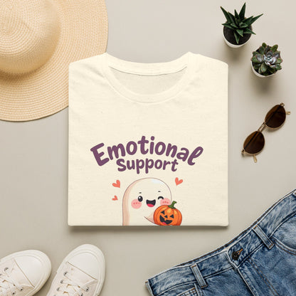 Emotional Support Ghost T-Shirt — Cute Halloween Pumpkin Comfort Tee