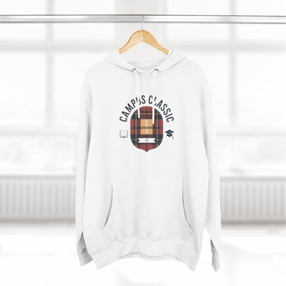 Campfire Classic Plaid Hoodie — Vintage Camping Fleece Pullover