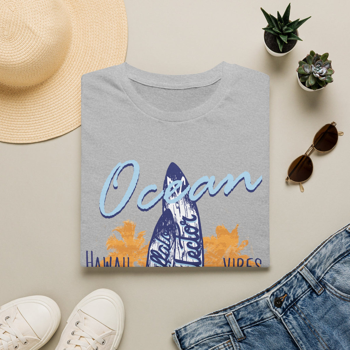 Ocean Surfboard Tee — Hawaii Vibes Beach Attraction T-Shirt